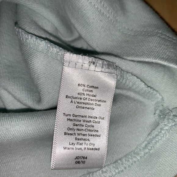 TALBOTS Light Green Top w/ Ribbon Flower Design - Picture 5 of 6